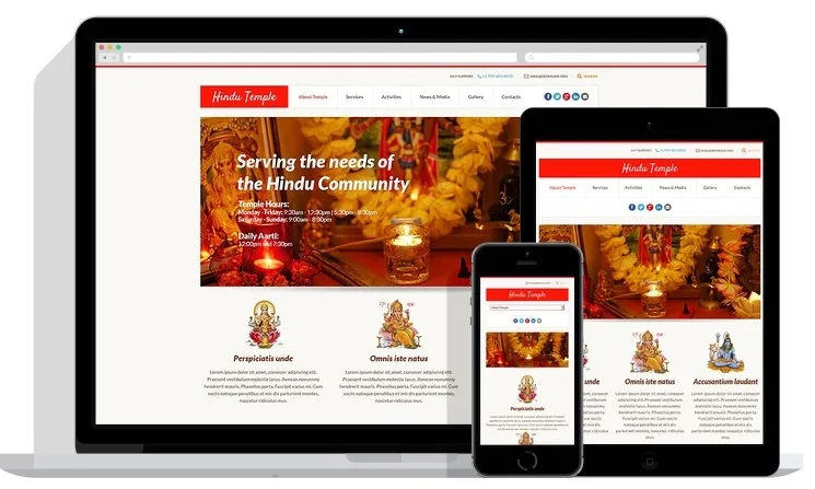 Hinduism responsive religious website template
